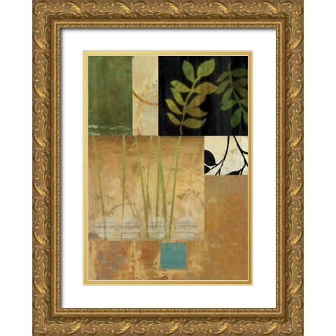 Leaves of Green II Gold Ornate Wood Framed Art Print with Double Matting by PI Studio