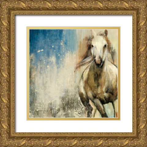 Horses I Gold Ornate Wood Framed Art Print with Double Matting by PI Studio