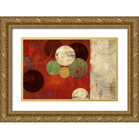 Round and Round Gold Ornate Wood Framed Art Print with Double Matting by PI Studio