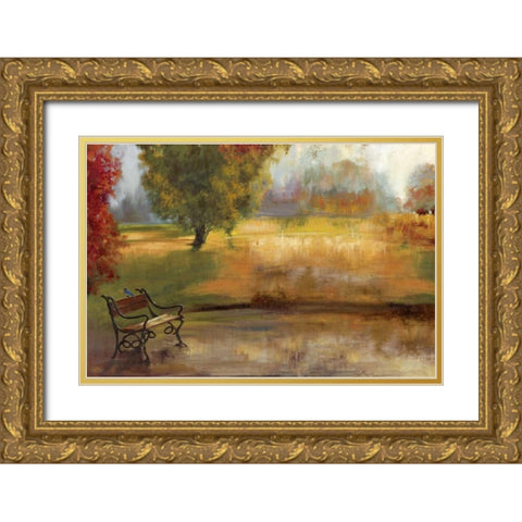 Waiting for You Gold Ornate Wood Framed Art Print with Double Matting by PI Studio