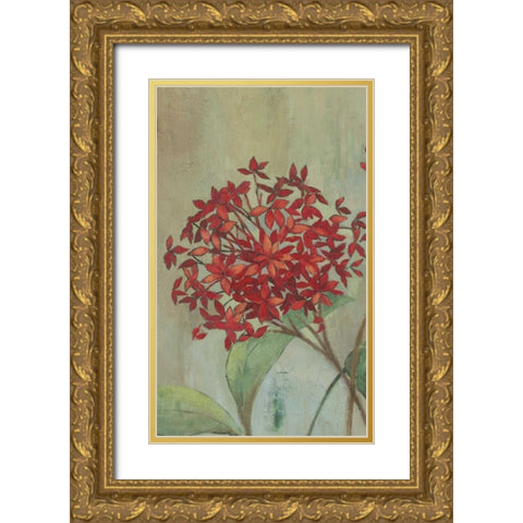 Summer Flowers I Gold Ornate Wood Framed Art Print with Double Matting by PI Studio