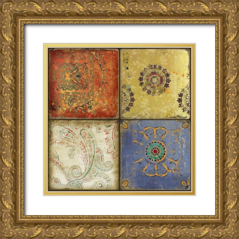 Paisley Park II Gold Ornate Wood Framed Art Print with Double Matting by PI Studio