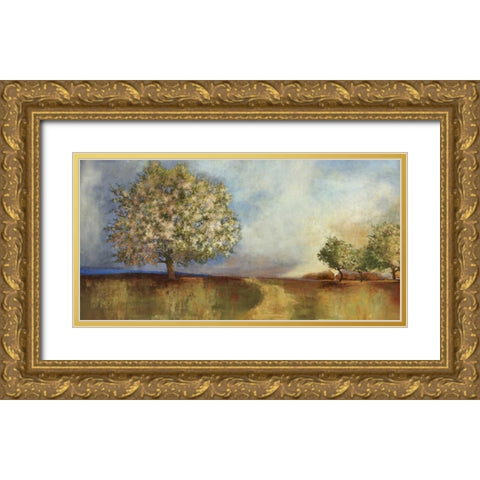 Apple Orchard Gold Ornate Wood Framed Art Print with Double Matting by PI Studio