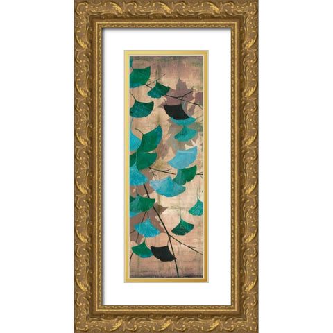 Azure Branch I Gold Ornate Wood Framed Art Print with Double Matting by PI Studio