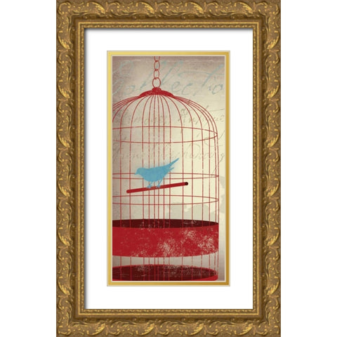 Twitter Panel I Gold Ornate Wood Framed Art Print with Double Matting by PI Studio