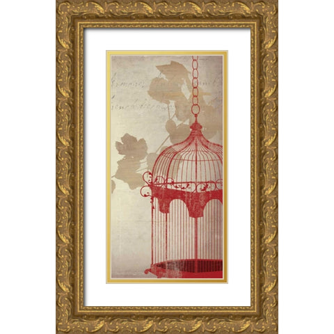 Twitter Panel II Gold Ornate Wood Framed Art Print with Double Matting by PI Studio