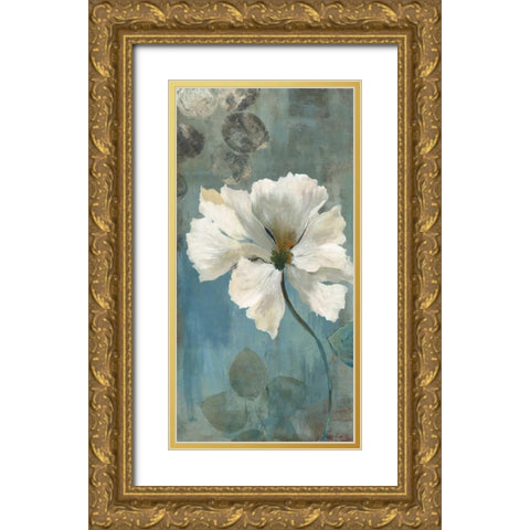 Ice Blue I Gold Ornate Wood Framed Art Print with Double Matting by PI Studio