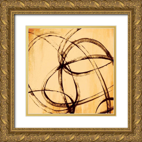 Loopy III Gold Ornate Wood Framed Art Print with Double Matting by PI Studio