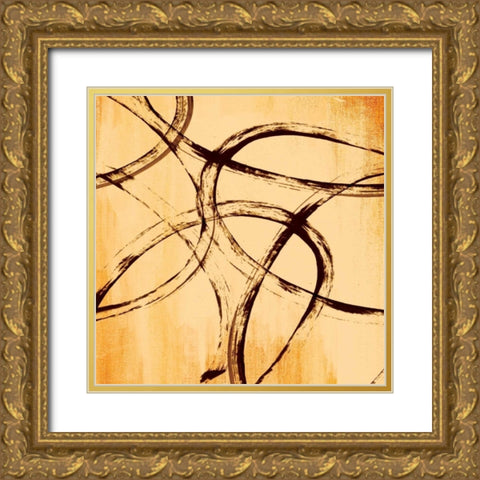 Loopy IV Gold Ornate Wood Framed Art Print with Double Matting by PI Studio