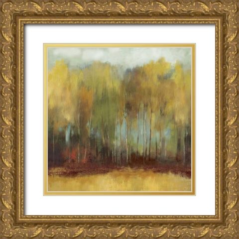 Whisper Fields Gold Ornate Wood Framed Art Print with Double Matting by PI Studio