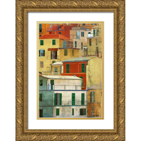 Manarola I Gold Ornate Wood Framed Art Print with Double Matting by PI Studio