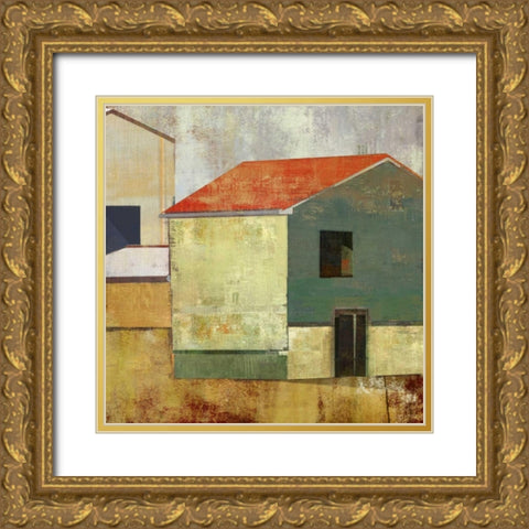 Abstract Construction II Gold Ornate Wood Framed Art Print with Double Matting by PI Studio