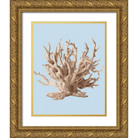 Coral II Gold Ornate Wood Framed Art Print with Double Matting by PI Studio