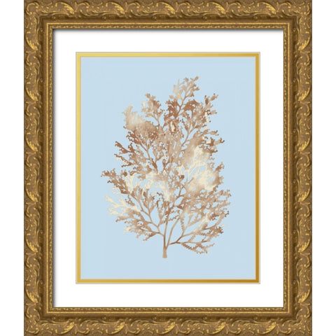 Coral III Gold Ornate Wood Framed Art Print with Double Matting by PI Studio