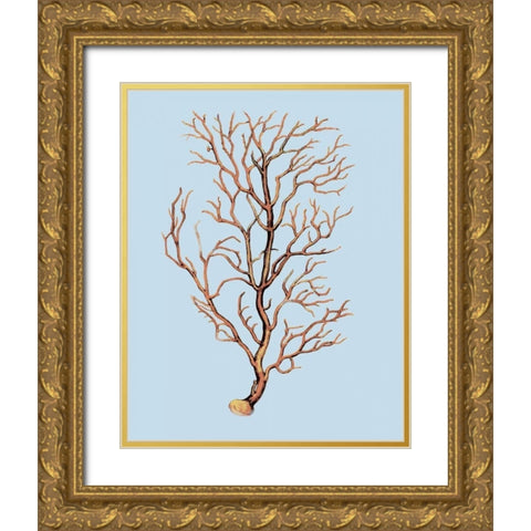 Coral IV Gold Ornate Wood Framed Art Print with Double Matting by PI Studio