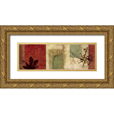 Travels I Gold Ornate Wood Framed Art Print with Double Matting by PI Studio