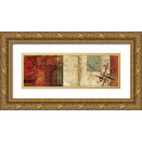 Travels II Gold Ornate Wood Framed Art Print with Double Matting by PI Studio