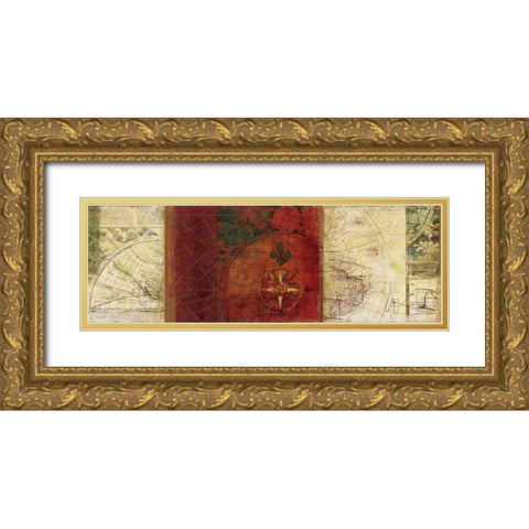 Travels III Gold Ornate Wood Framed Art Print with Double Matting by PI Studio