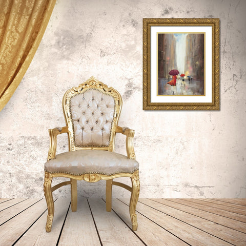 In the Crowd Gold Ornate Wood Framed Art Print with Double Matting by PI Studio
