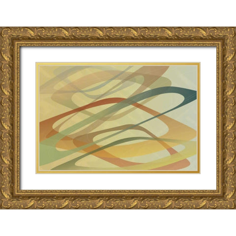 Left Field Gold Ornate Wood Framed Art Print with Double Matting by PI Studio