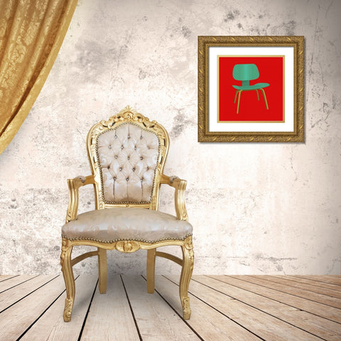 Mid Century Chair III Gold Ornate Wood Framed Art Print with Double Matting by PI Studio