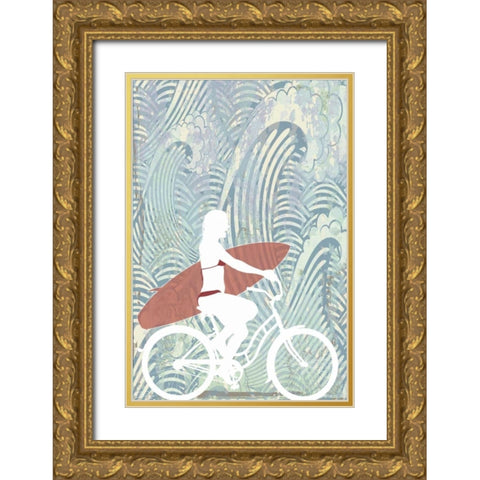 Surf Gold Ornate Wood Framed Art Print with Double Matting by PI Studio