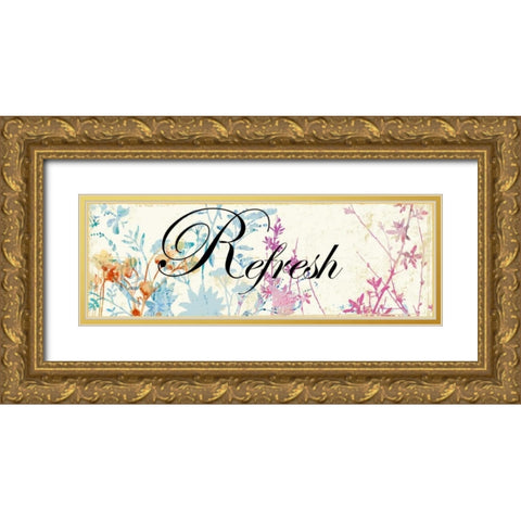 Refresh Wildflowers Gold Ornate Wood Framed Art Print with Double Matting by PI Studio