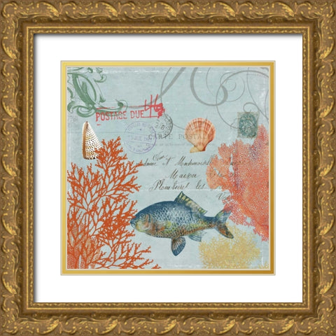 Under the Sea II Gold Ornate Wood Framed Art Print with Double Matting by PI Studio