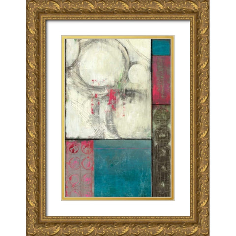 Blue in Motion Gold Ornate Wood Framed Art Print with Double Matting by PI Studio