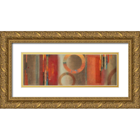 Glow Gold Ornate Wood Framed Art Print with Double Matting by PI Studio