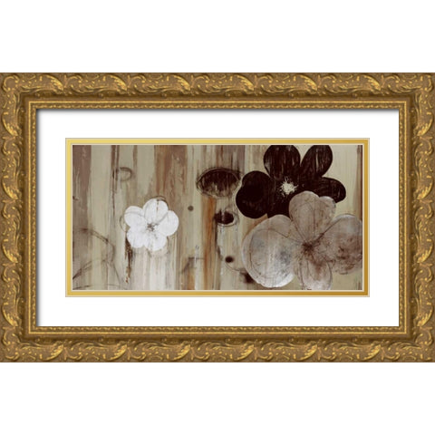 Chocolate and Silver Gold Ornate Wood Framed Art Print with Double Matting by PI Studio