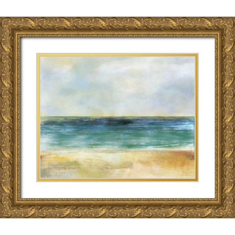 Drifting Gold Ornate Wood Framed Art Print with Double Matting by PI Studio