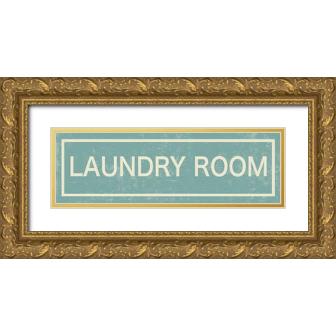 Laundry Room Gold Ornate Wood Framed Art Print with Double Matting by PI Studio
