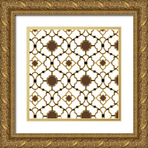 Lace Window Gold Ornate Wood Framed Art Print with Double Matting by PI Studio
