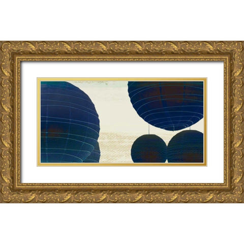 Midnight Lanterns II Gold Ornate Wood Framed Art Print with Double Matting by PI Studio