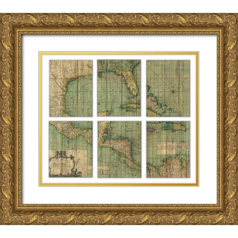 Atlas Gold Ornate Wood Framed Art Print with Double Matting by PI Studio