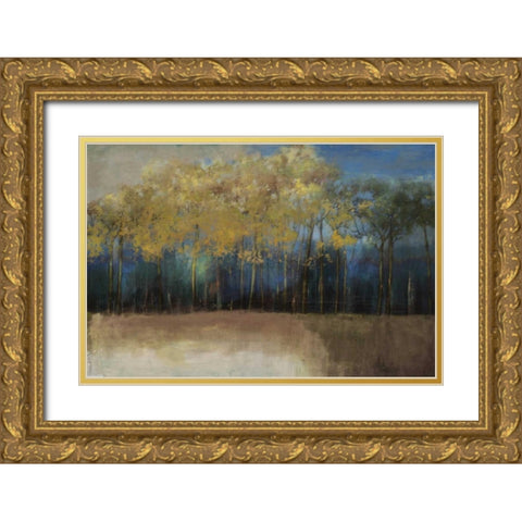 Night Comes Gold Ornate Wood Framed Art Print with Double Matting by PI Studio