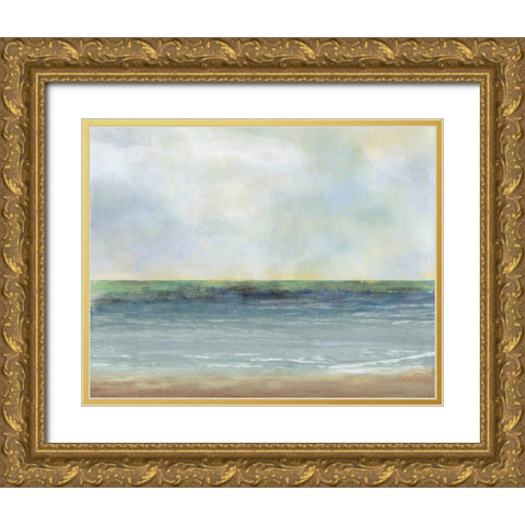 Ocean Breeze Gold Ornate Wood Framed Art Print with Double Matting by PI Studio
