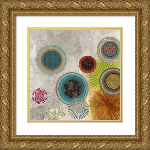 Spherical Sketch II Gold Ornate Wood Framed Art Print with Double Matting by PI Studio