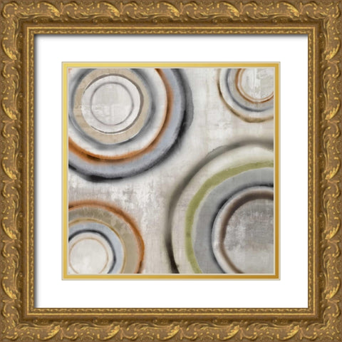 Nebulous Gold Ornate Wood Framed Art Print with Double Matting by PI Studio