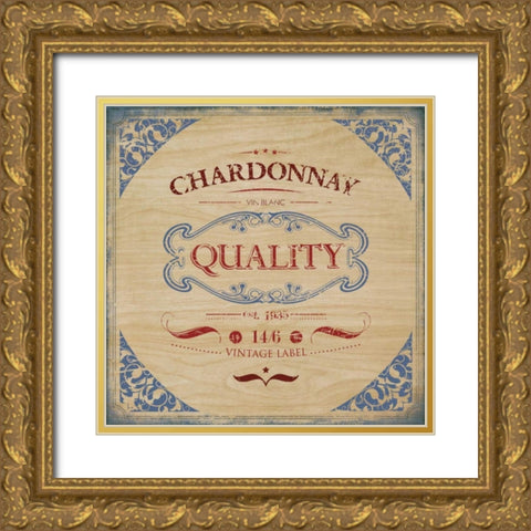 CHARDONNAY Gold Ornate Wood Framed Art Print with Double Matting by PI Studio