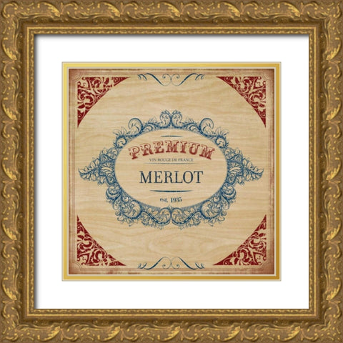 MERLOT Gold Ornate Wood Framed Art Print with Double Matting by PI Studio
