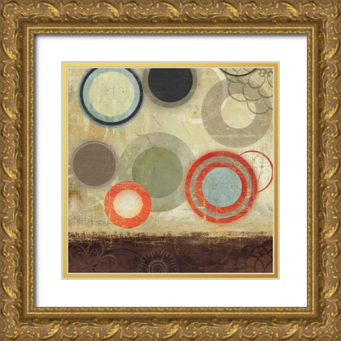 Circles I Gold Ornate Wood Framed Art Print with Double Matting by PI Studio