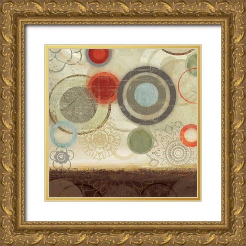 Circles II Gold Ornate Wood Framed Art Print with Double Matting by PI Studio