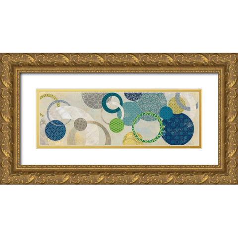 Around We Go Gold Ornate Wood Framed Art Print with Double Matting by PI Studio