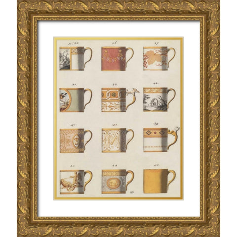 Teacups I Gold Ornate Wood Framed Art Print with Double Matting by PI Studio