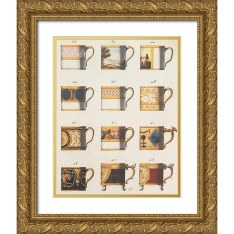 Teacups II Gold Ornate Wood Framed Art Print with Double Matting by PI Studio