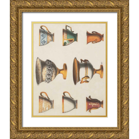 Assorted Vessels I Gold Ornate Wood Framed Art Print with Double Matting by PI Studio