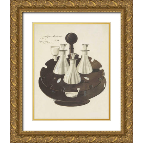 Carafes II Gold Ornate Wood Framed Art Print with Double Matting by PI Studio