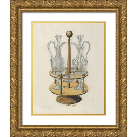 Carafes V Gold Ornate Wood Framed Art Print with Double Matting by PI Studio